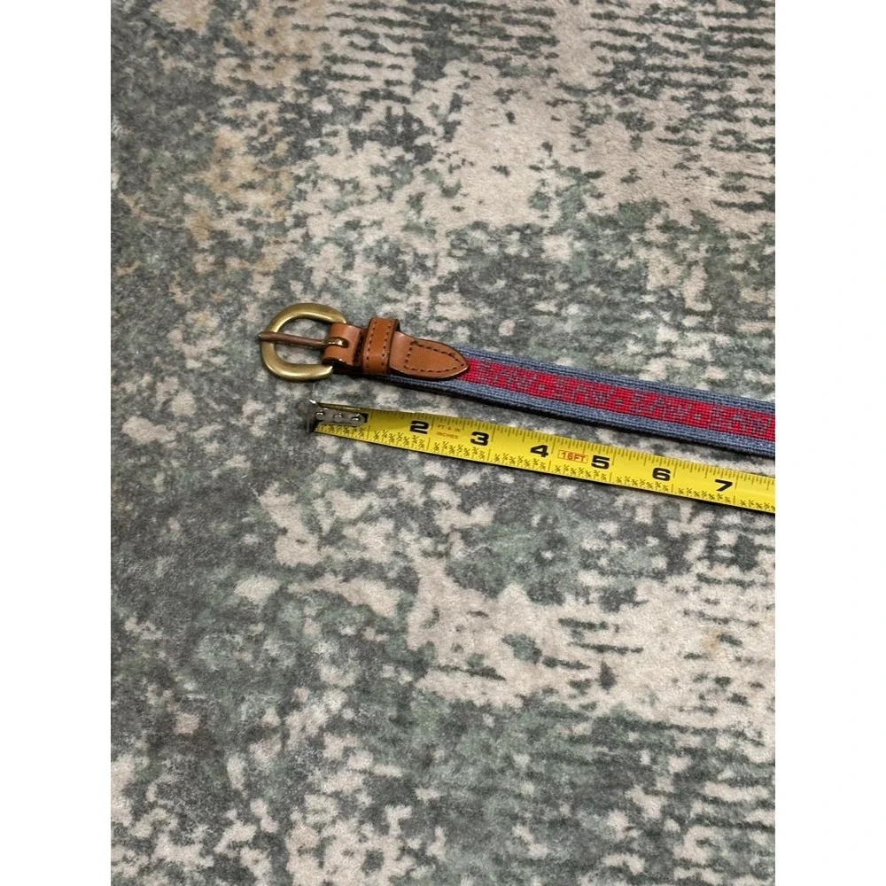 Children Needlepoint Leather Belt Old Red Truck And Camper Saw-Saw Belt